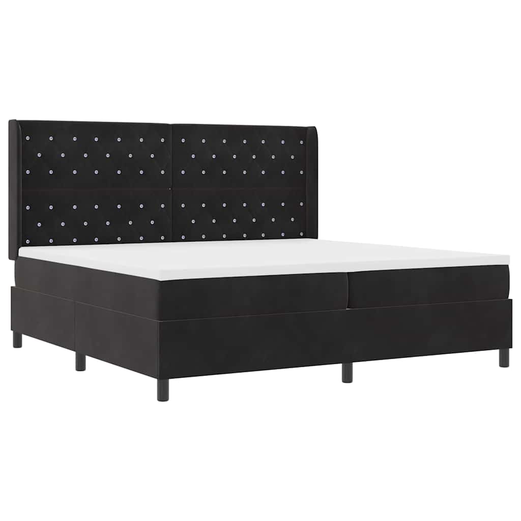 Boxspringbed met matras Zwart 200 x 200 cm Fluweel
