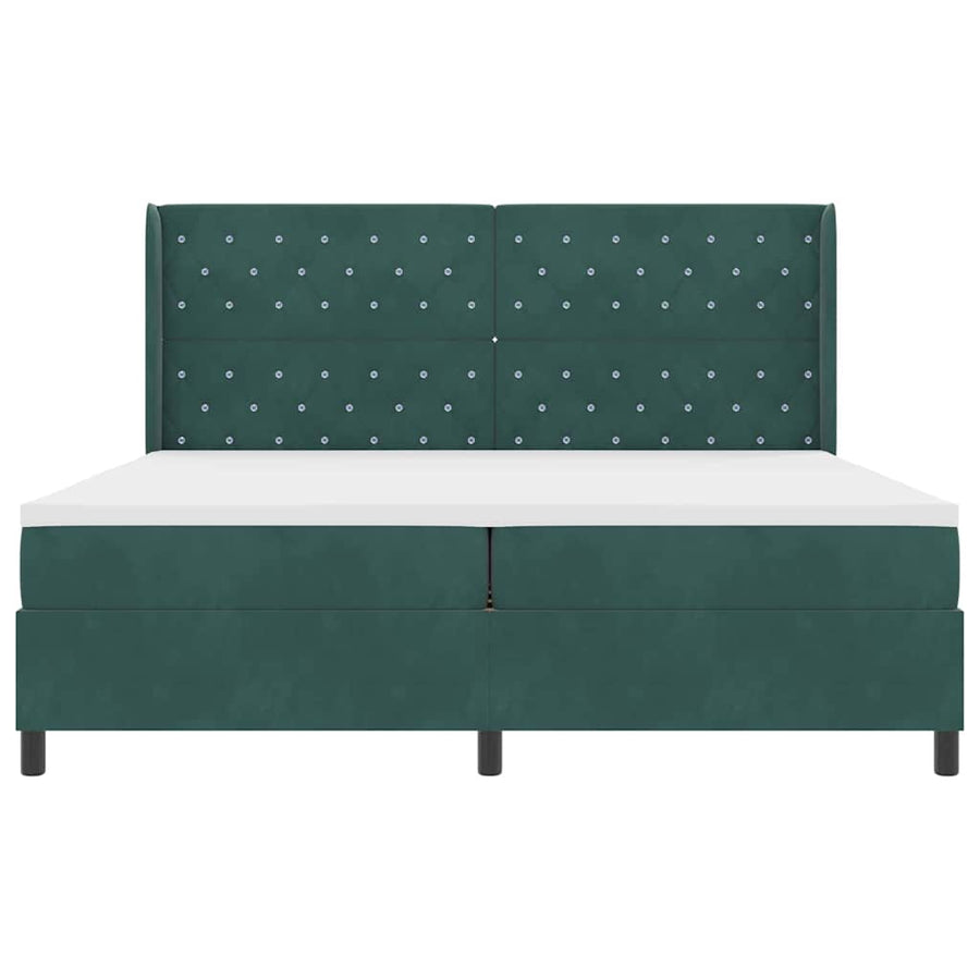 Boxspringbed Met Hoofdeinde Fluweel Donkergroen 200 x 200 cm