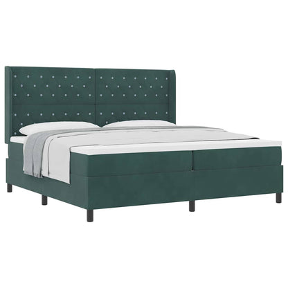 Boxspringbed Met Hoofdeinde Fluweel Donkergroen 200 x 200 cm