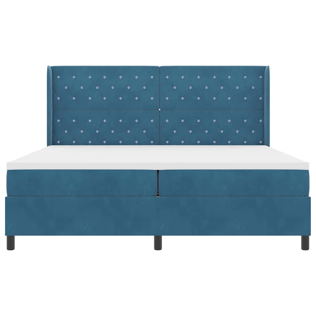 Boxspringbed met matras Blauw 200 x 200 cm Fluweel