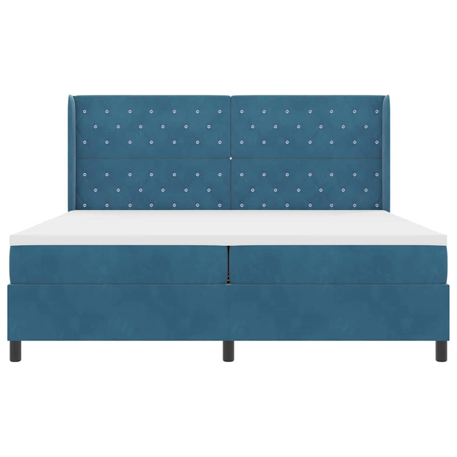 Boxspringbed met matras Blauw 200 x 200 cm Fluweel