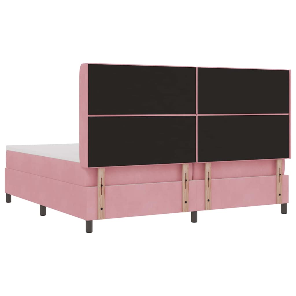 Boxspringbed met matras Roze 200 x 200 cm Fluweel