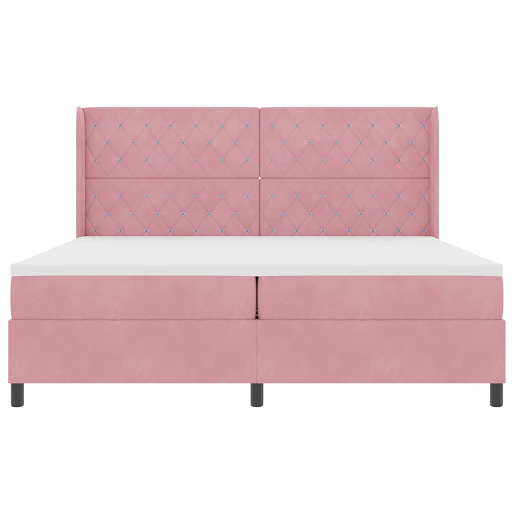 Boxspringbed met matras Roze 200 x 200 cm Fluweel