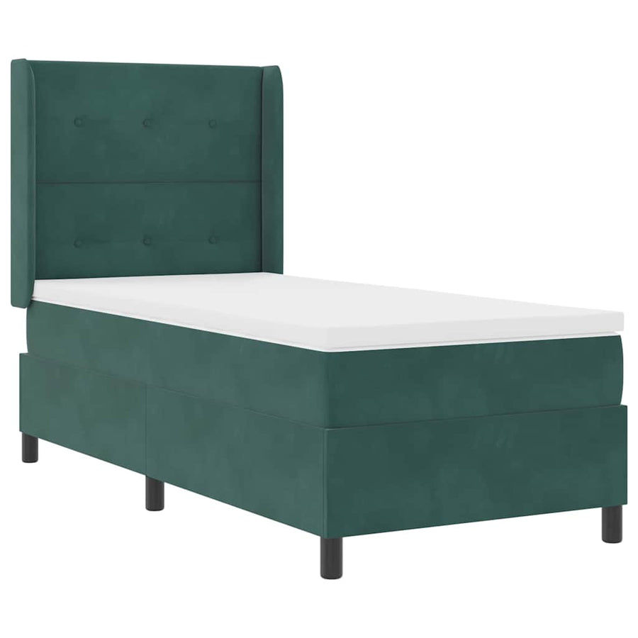 Boxspringbed Met Hoofdeinde Fluweel Donkergroen 80 x 200 cm