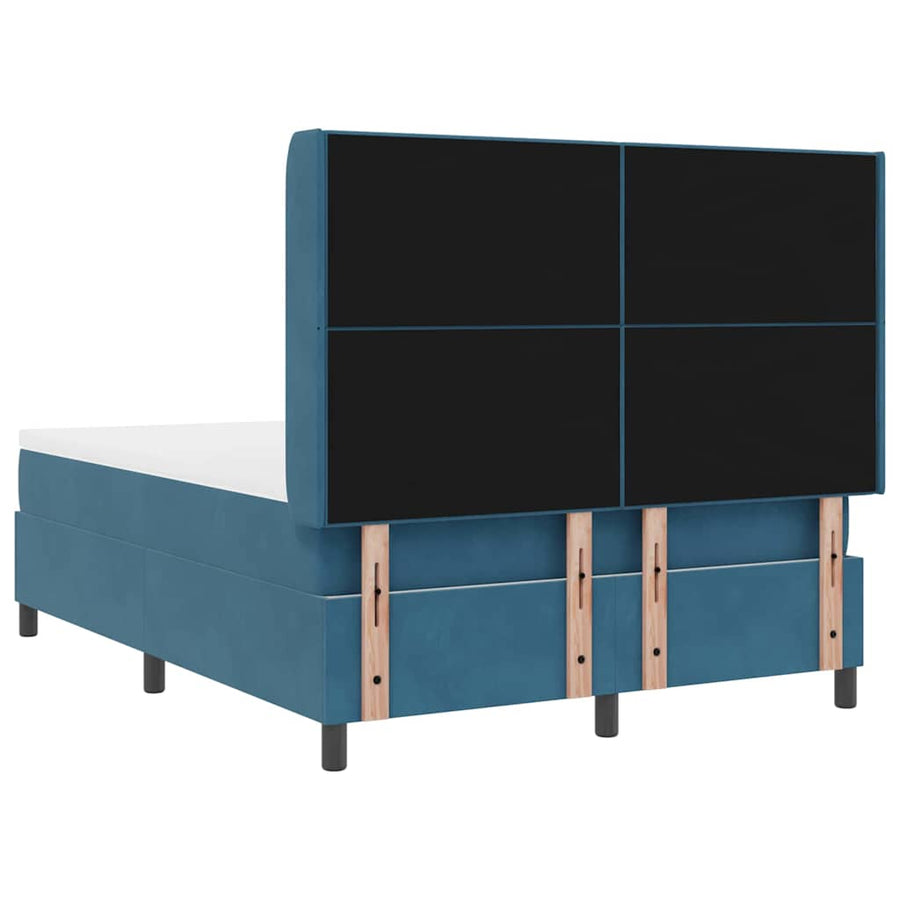 Boxspringbed Met Hoofdeinde Blauw Fluweel Donkerblauw 140 x 190 cm
