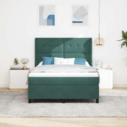 Boxspring Bed Met Hoofdeinde Fluweel Donkergroen 160 x 200 cm