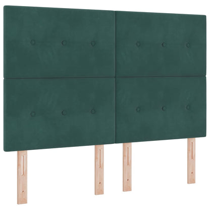 Boxspring Bed Met Hoofdeinde Fluweel Donkergroen 160 x 200 cm