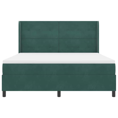 Boxspring Bed Met Hoofdeinde Fluweel Donkergroen 180 x 200 cm