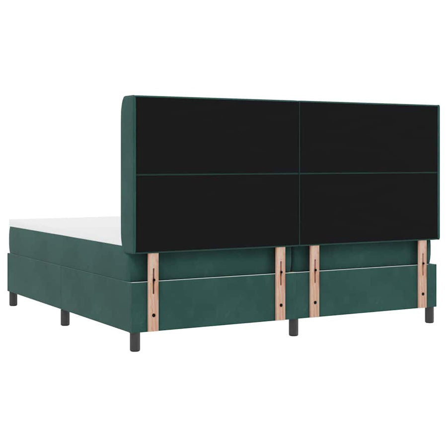Boxspring Bed Met Hoofdeinde Fluweel Donkergroen 200 x 200 cm