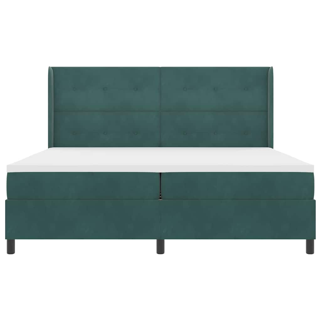 Boxspring Bed Met Hoofdeinde Fluweel Donkergroen 200 x 200 cm