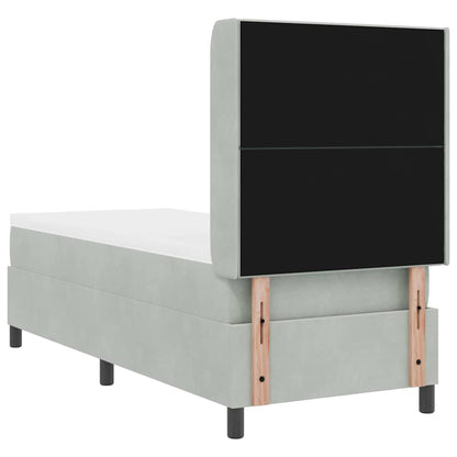 Boxspringbed met hoofdeinde Lichtgrijs 80 x 200 cm Fluweel