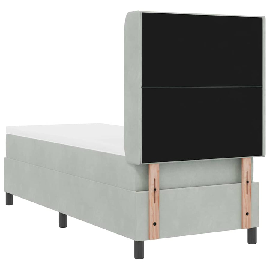Boxspringbed met hoofdeinde Lichtgrijs 80 x 200 cm Fluweel