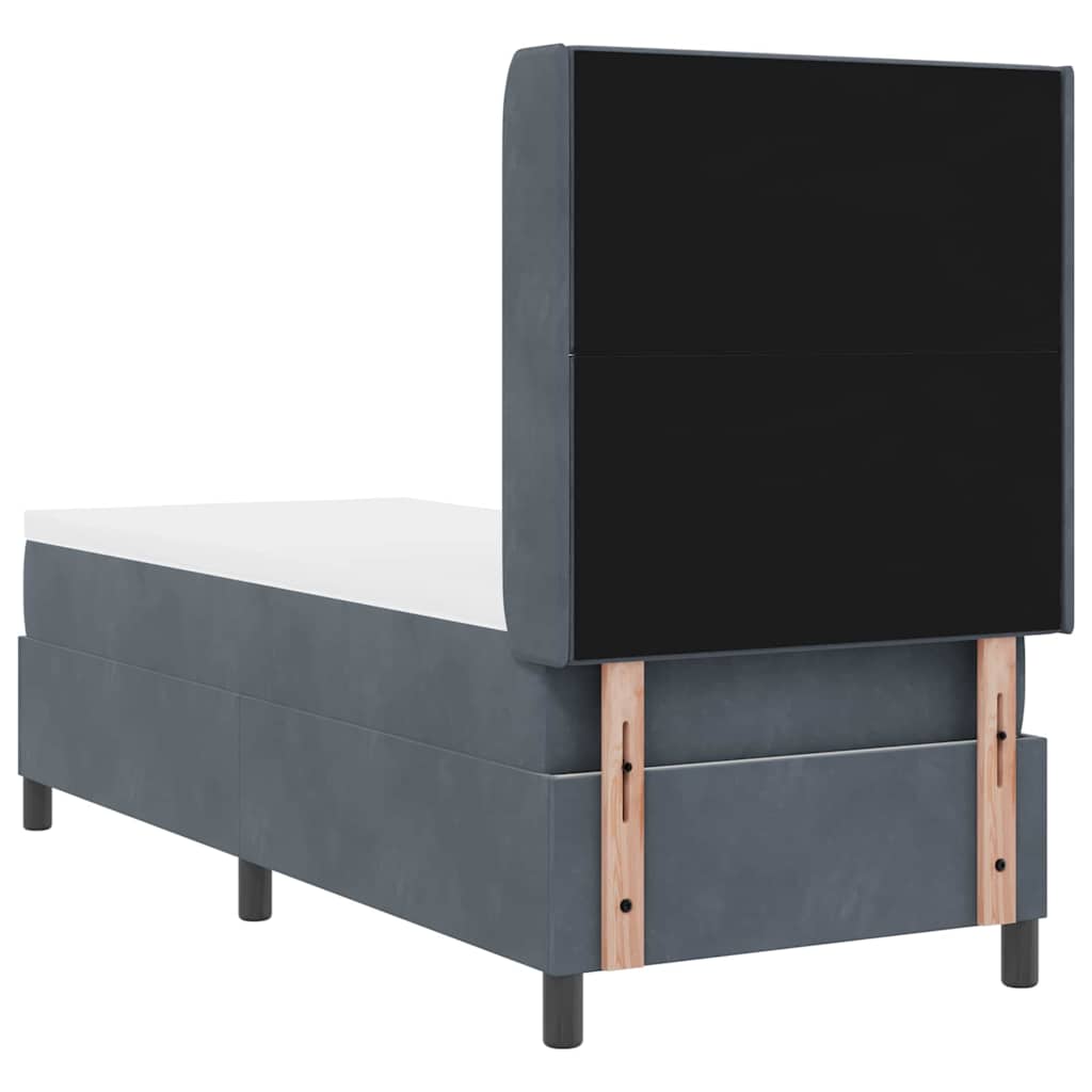 Boxspringbed met hoofdeinde Donkergrijs 80 x 200 cm Fluweel