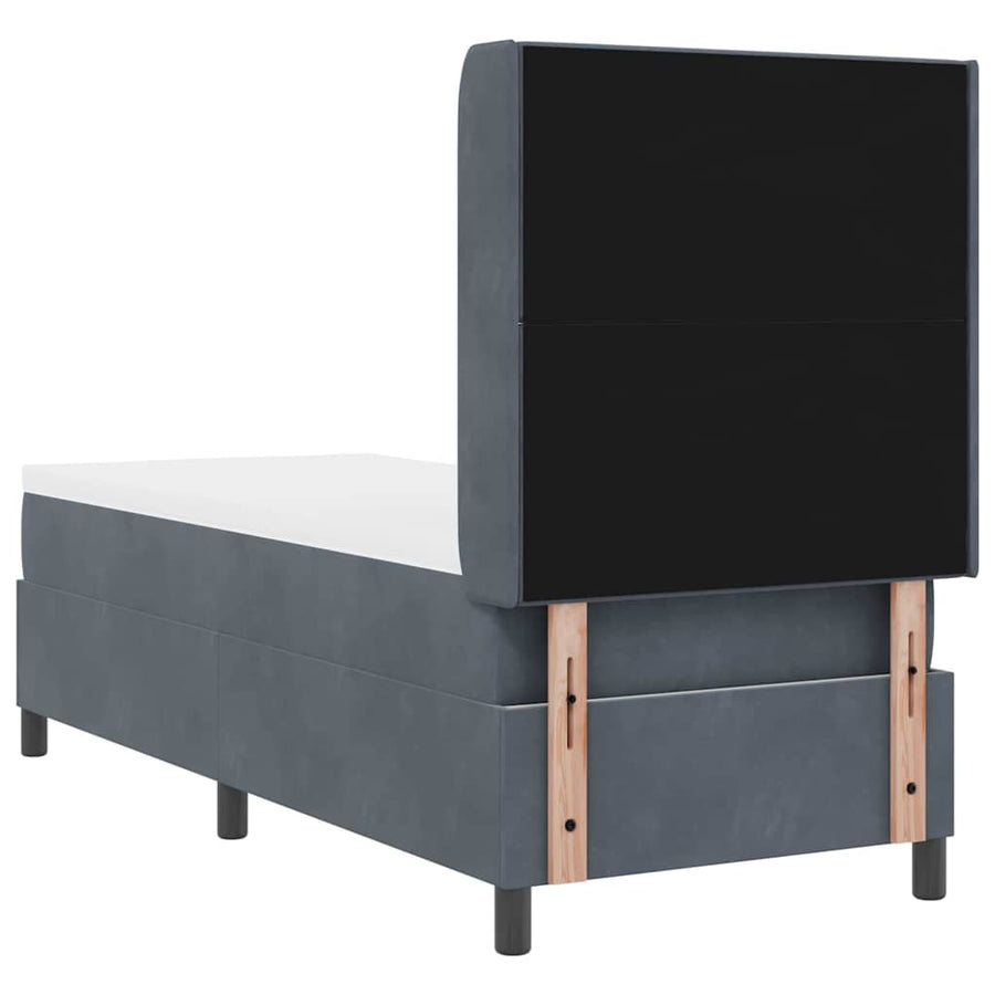 Boxspringbed met hoofdeinde Donkergrijs 80 x 200 cm Fluweel