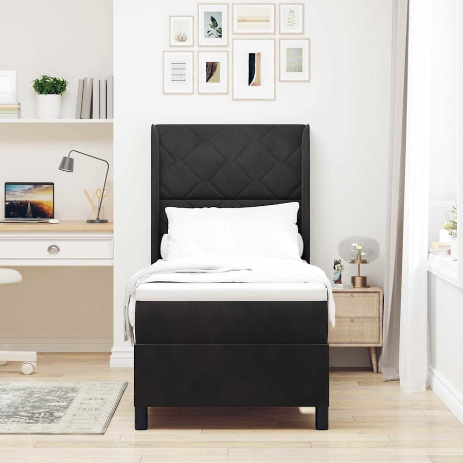 Boxspringbed met hoofdeinde Zwart 80 x 200 cm Fluweel