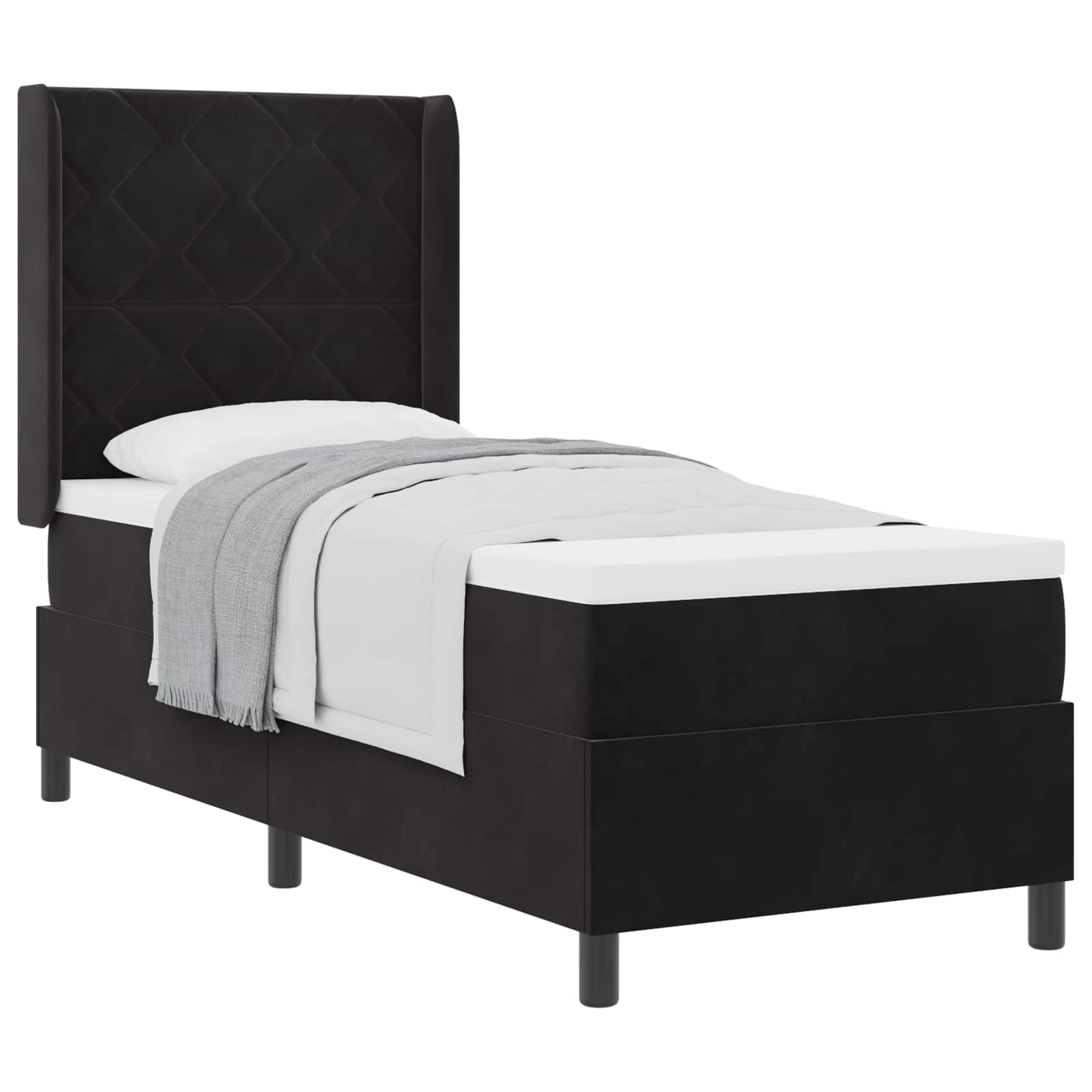 Boxspringbed met hoofdeinde Zwart 80 x 200 cm Fluweel