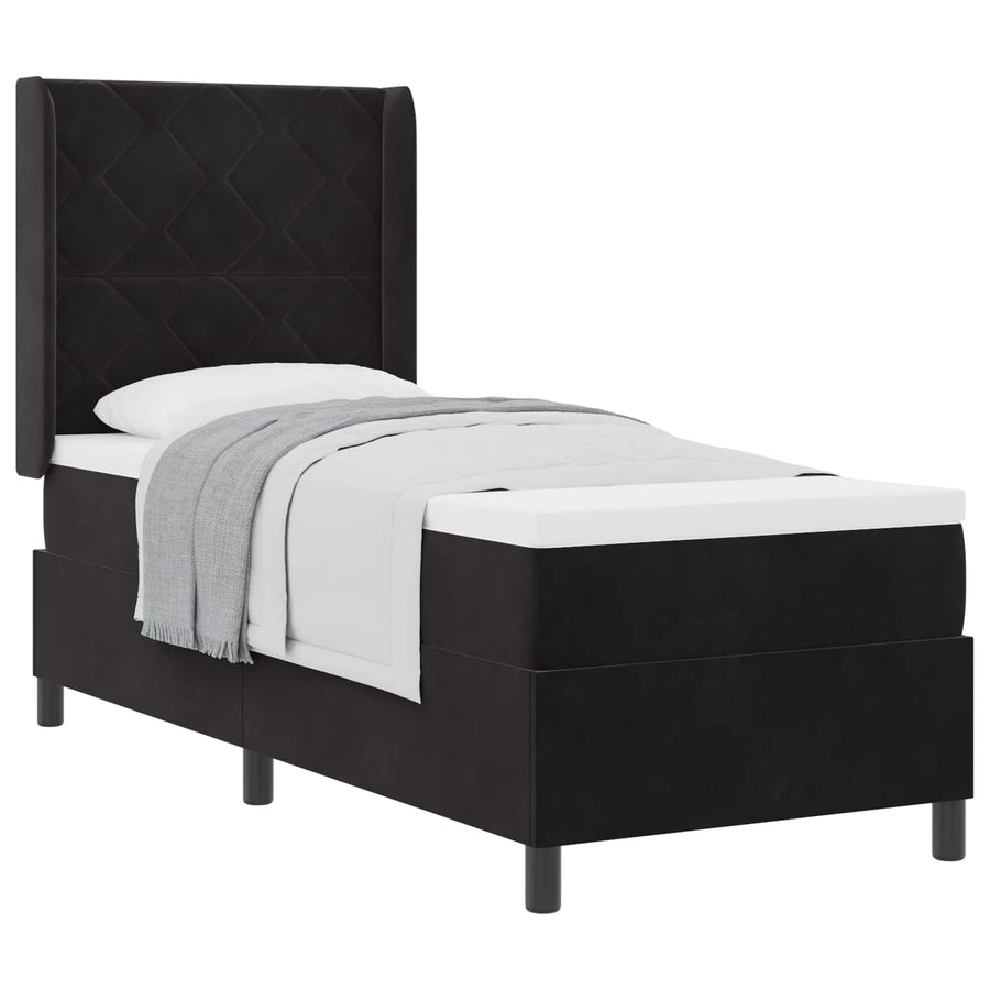 Boxspringbed met hoofdeinde Zwart 80 x 200 cm Fluweel