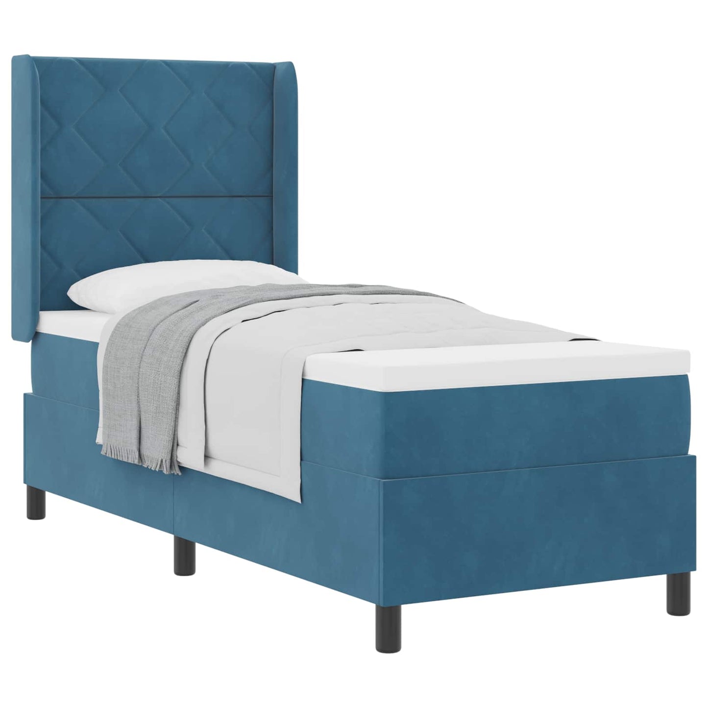 Boxspringbed met hoofdeinde Blauw 80 x 200 cm Fluweel