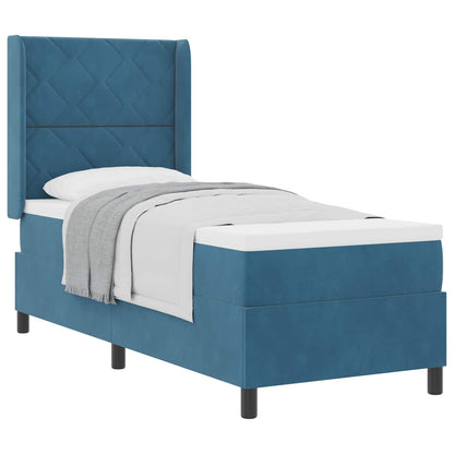 Boxspringbed met hoofdeinde Blauw 80 x 200 cm Fluweel