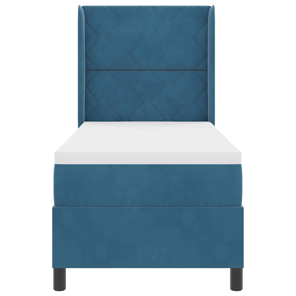 Boxspringbed met hoofdeinde Blauw 80 x 200 cm Fluweel