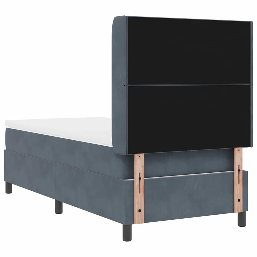 Boxspringbed met hoofdeinde Donkergrijs 90 x 200 cm Fluweel