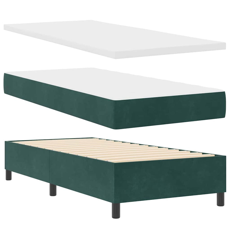 Boxspringbed Met Hoofdeinde Fluweel Donkergroen 90 x 200 cm