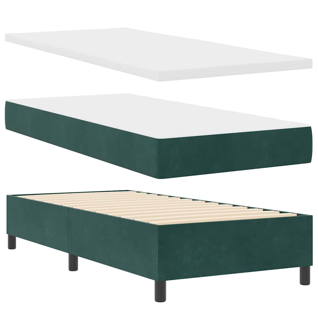 Boxspringbed met hoofdeinde Donkergroen 100 x 200 cm Fluweel