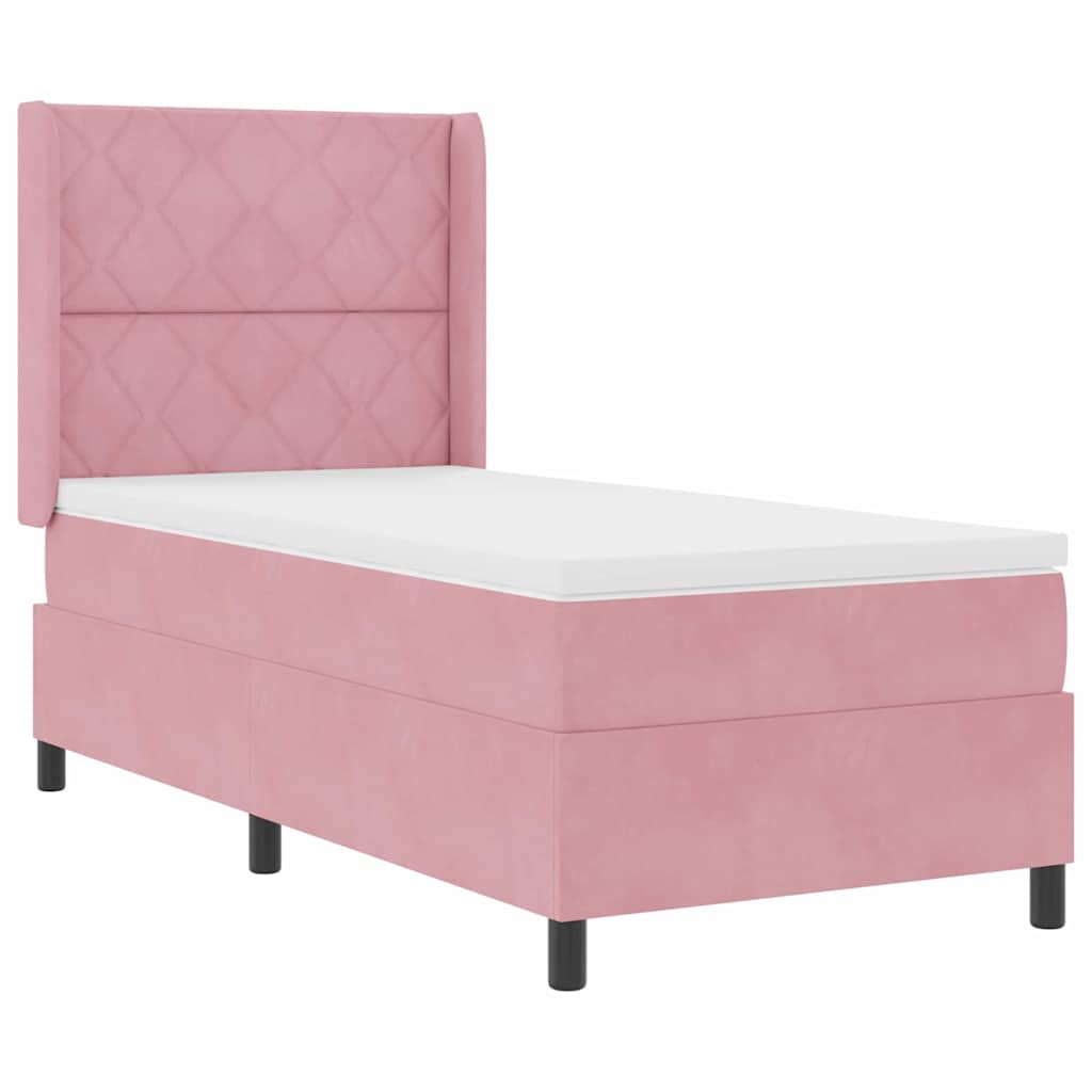 Boxspringbed met hoofdeinde Roze 100 x 200 cm Fluweel