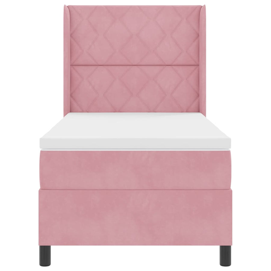 Boxspringbed met hoofdeinde Roze 100 x 200 cm Fluweel