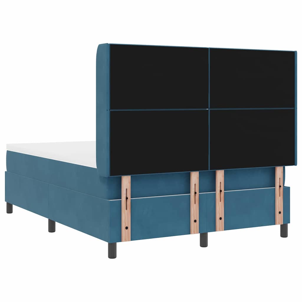 Boxspringbed met hoofdeinde Blauw 140 x 190 cm Fluweel