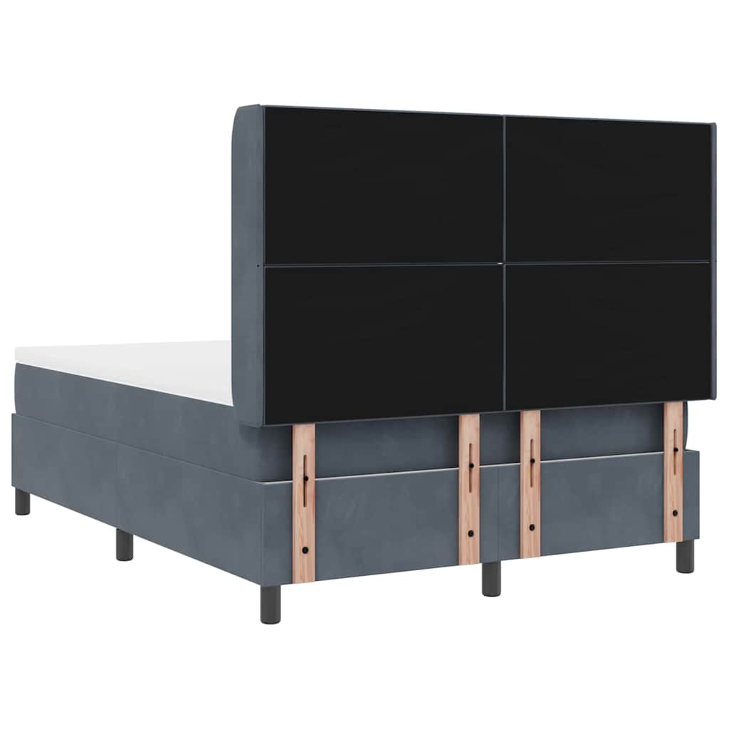 Boxspringbed met hoofdeinde Donkergrijs 140 x 200 cm Fluweel