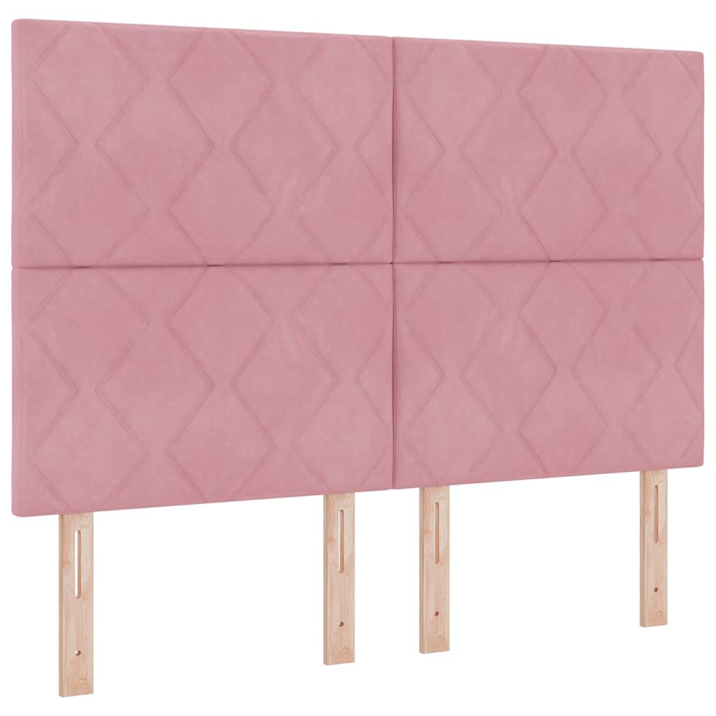 Boxspringbed met hoofdeinde Roze 140 x 200 cm Fluweel