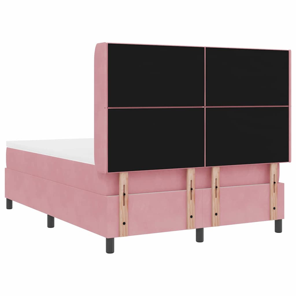 Boxspringbed met hoofdeinde Roze 140 x 200 cm Fluweel