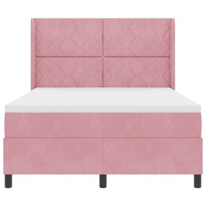 Boxspringbed met hoofdeinde Roze 140 x 200 cm Fluweel