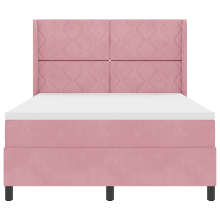 Boxspringbed met hoofdeinde Roze 140 x 200 cm Fluweel