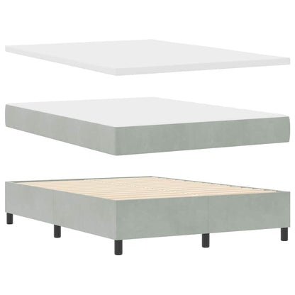 Boxspringbed met hoofdeinde Lichtgrijs 160 x 200 cm Fluweel