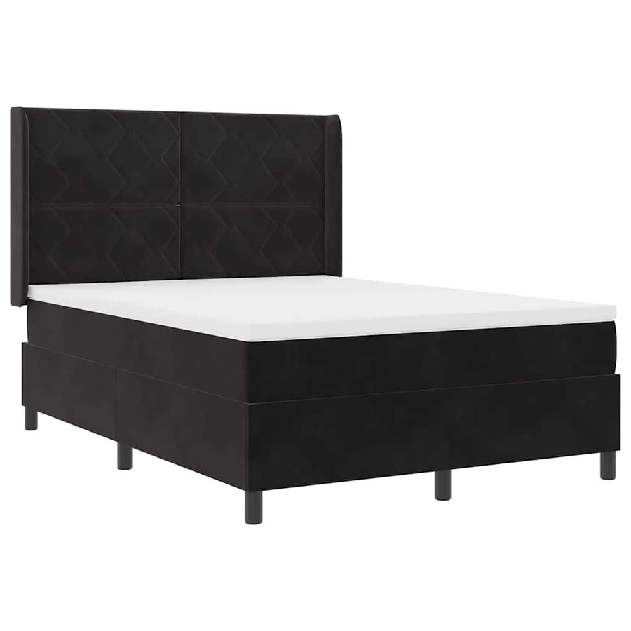 Boxspringbed met hoofdeinde Zwart 160 x 200 cm Fluweel
