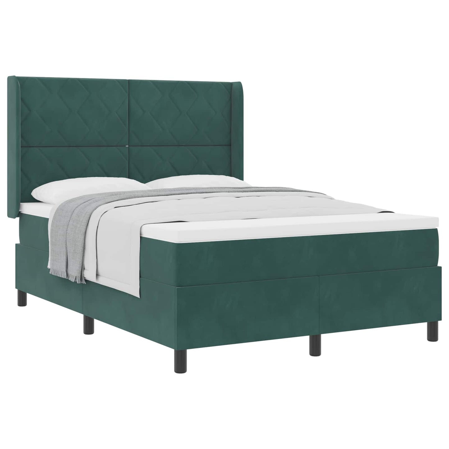 Boxspringbed met hoofdeinde Donkergroen 160 x 200 cm Fluweel