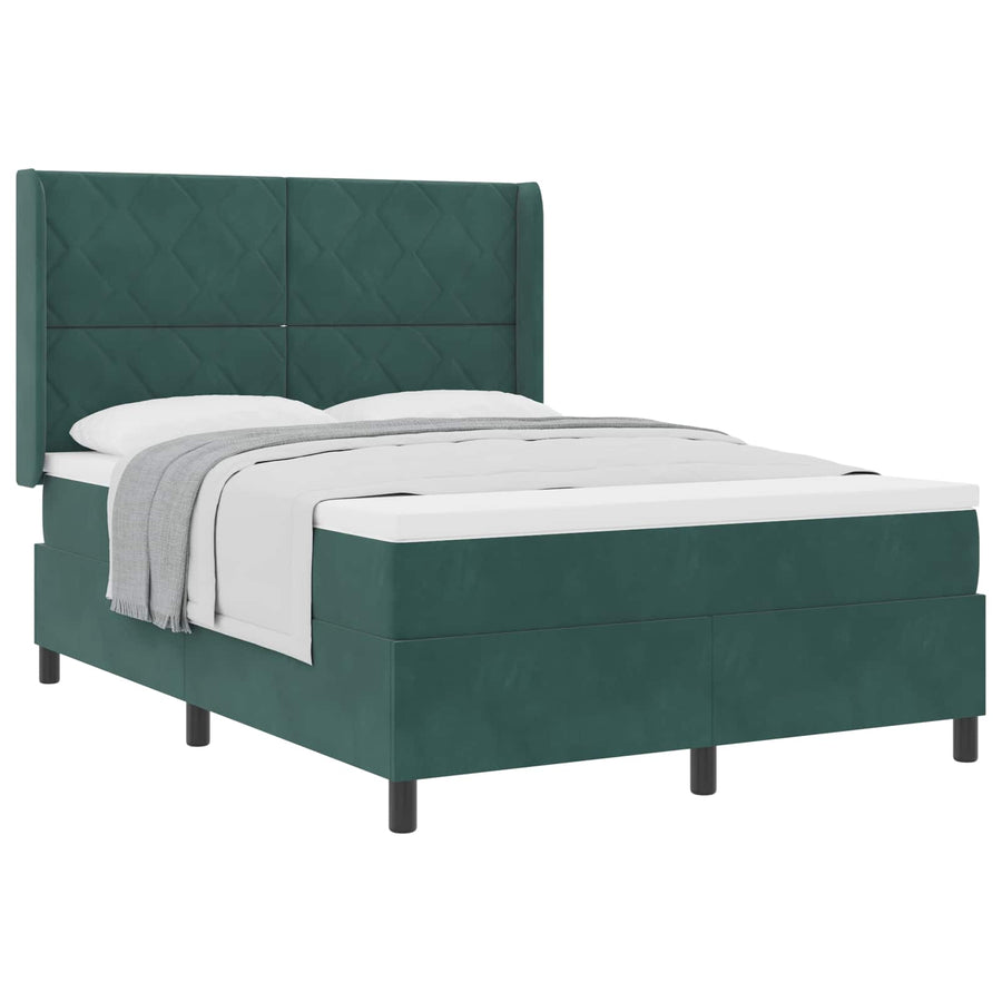 Boxspringbed met hoofdeinde Donkergroen 160 x 200 cm Fluweel