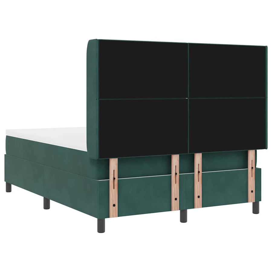 Boxspringbed met hoofdeinde Donkergroen 160 x 200 cm Fluweel