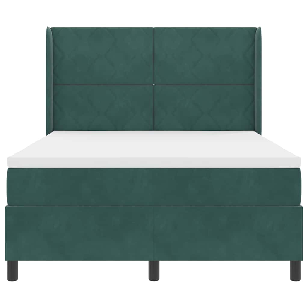 Boxspringbed met hoofdeinde Donkergroen 160 x 200 cm Fluweel