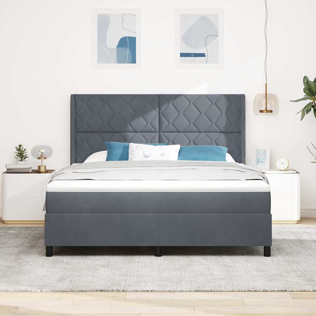 Boxspringbed met matras Donkergrijs 180 x 200 cm Fluweel