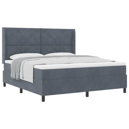 Boxspringbed met matras Donkergrijs 180 x 200 cm Fluweel