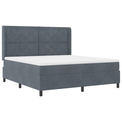 Boxspringbed met matras Donkergrijs 180 x 200 cm Fluweel