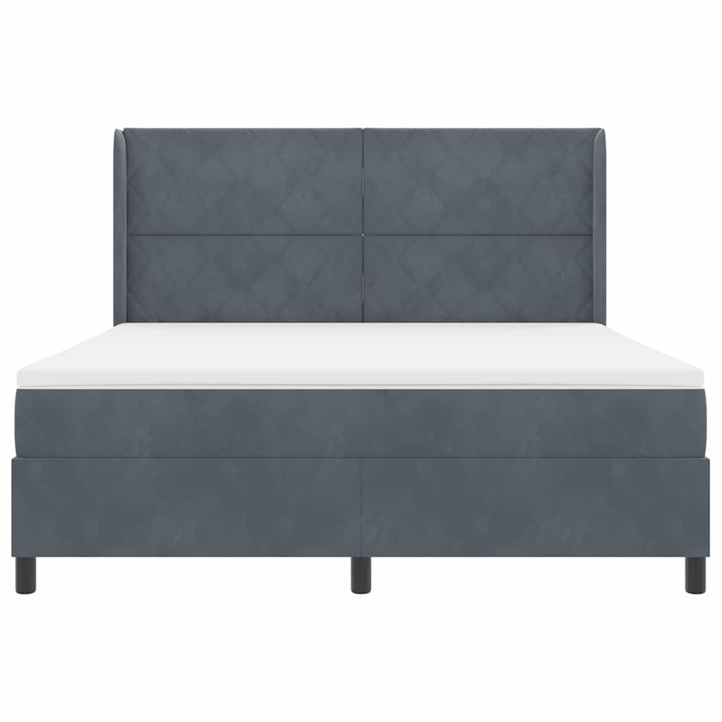 Boxspringbed met matras Donkergrijs 180 x 200 cm Fluweel