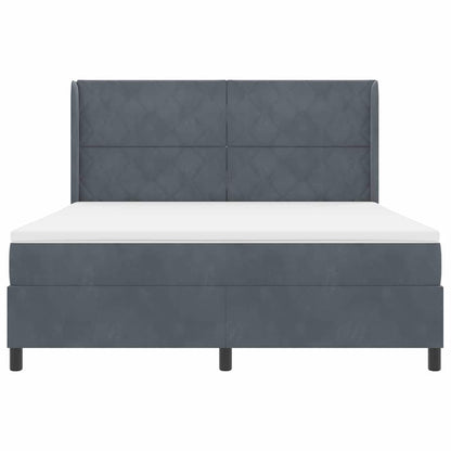 Boxspringbed met matras Donkergrijs 180 x 200 cm Fluweel