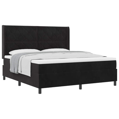 Boxspringbed met hoofdeinde Zwart 180 x 200 cm Fluweel