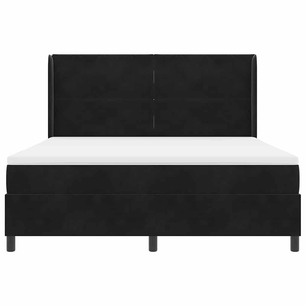Boxspringbed met hoofdeinde Zwart 180 x 200 cm Fluweel