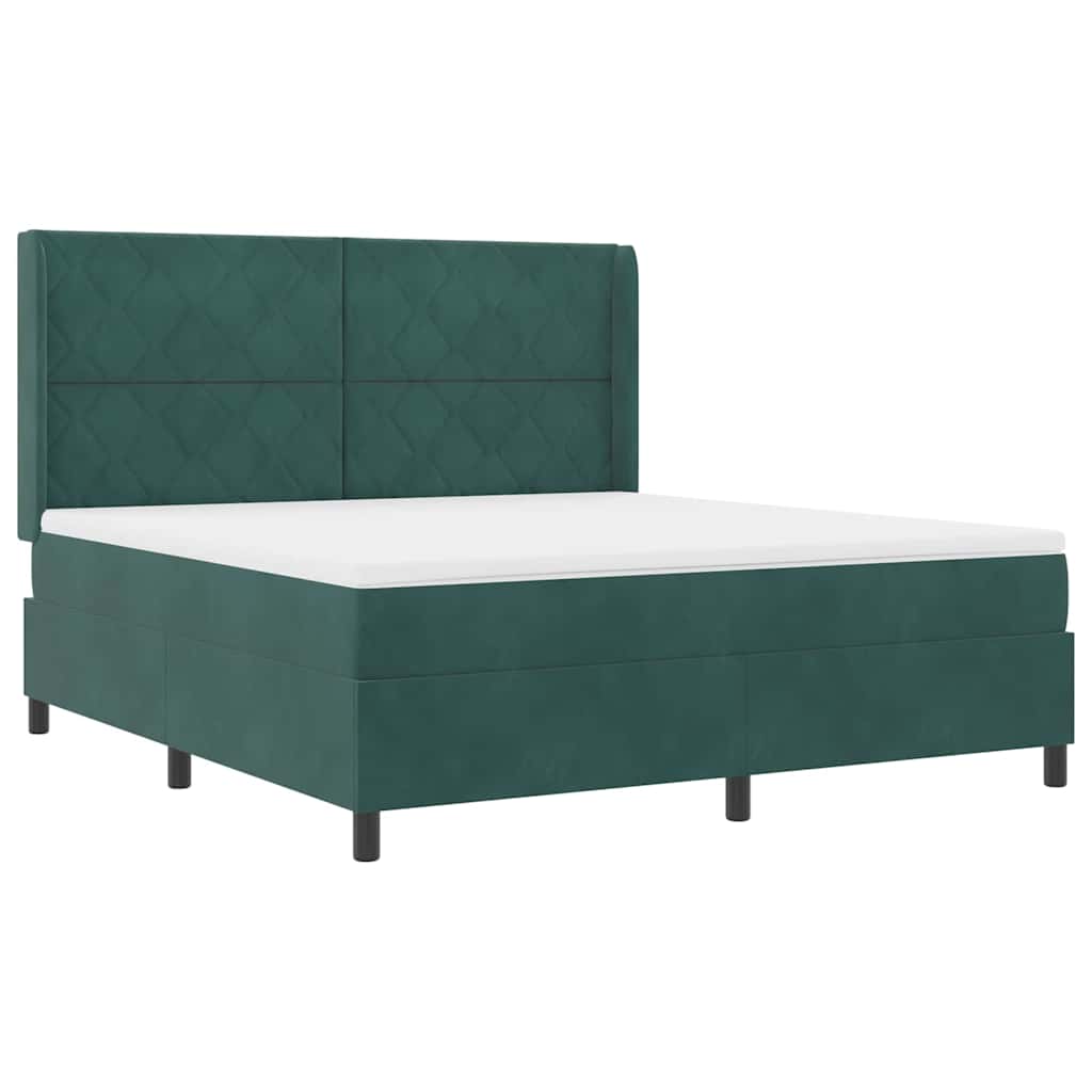 Boxspringbed met hoofdeinde Donkergroen 180 x 200 cm Fluweel