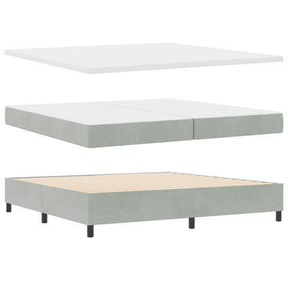 Boxspringbed met hoofdeinde Lichtgrijs 200 x 200 cm Fluweel